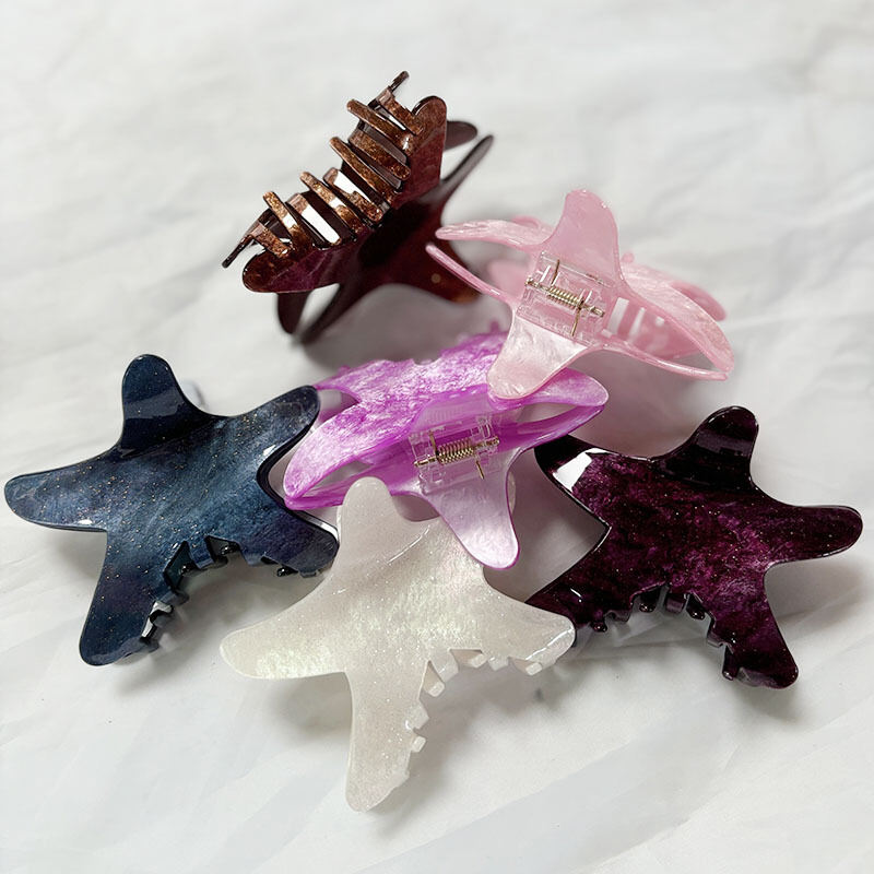Simple Series Natural Solid Color Oceanic Style Starfish Gradient Color Acrylic Hair Claws h5 Picture4