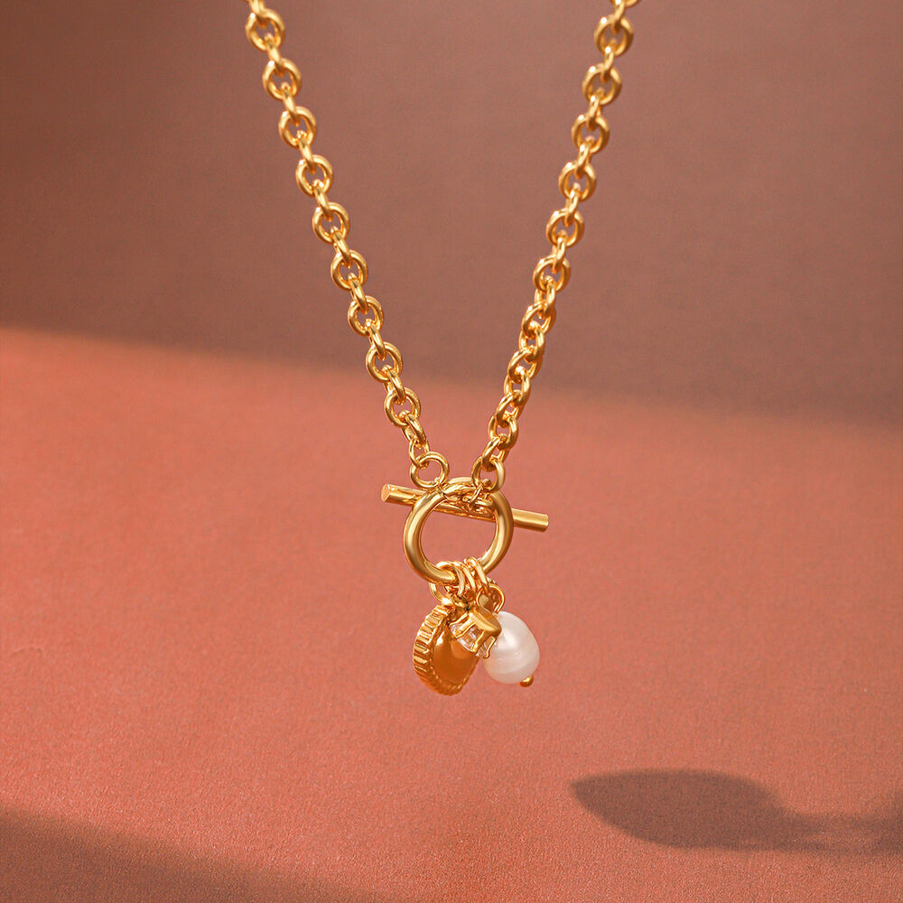 Simple Series Daily Heart Stainless Steel Waterproof Gold Color Zircon Women's Pendant Necklaces Picture5