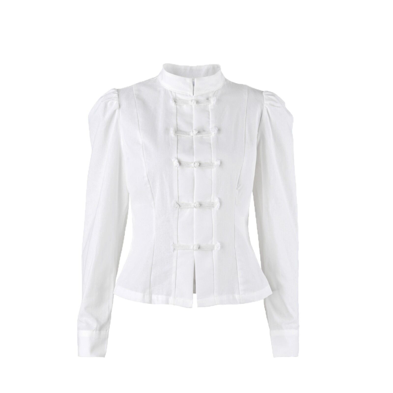 Simple  Retro Solid Color  Blouses &amp; Shirts 2