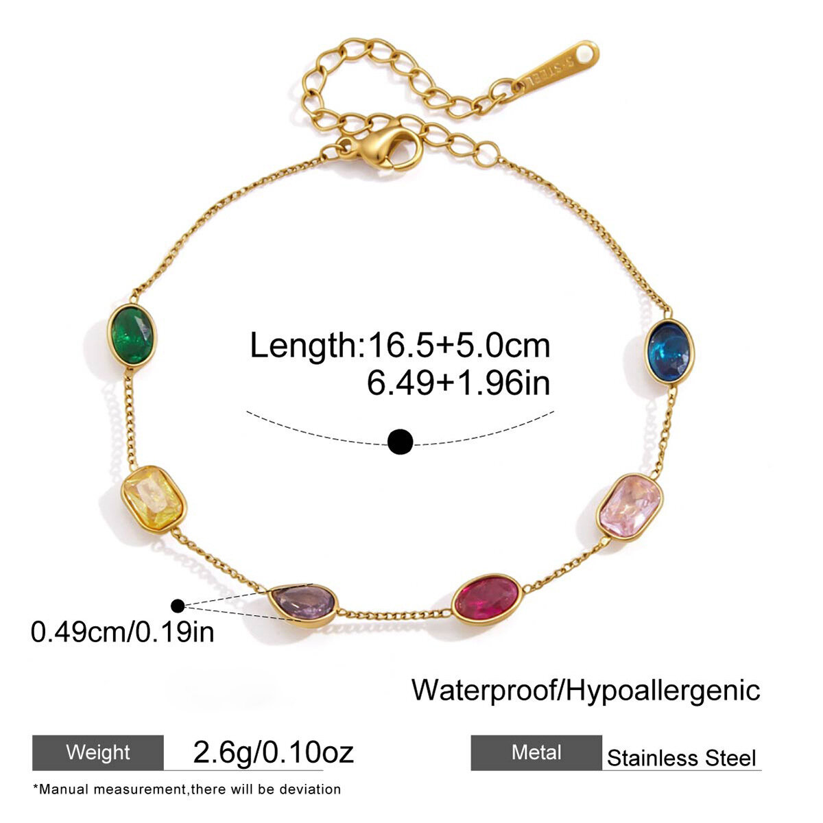 Romantisches, niedliches Armband mit unregelmäßig geformten Perlen, Edelstahl, wasserdicht, goldfarben h5 