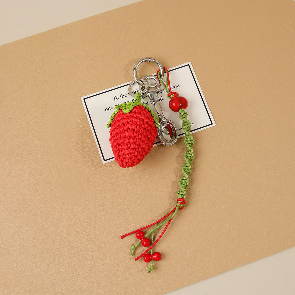 Eenvoudige serie zoete aardbei geweven raffia tashangers h5Afbeelding3