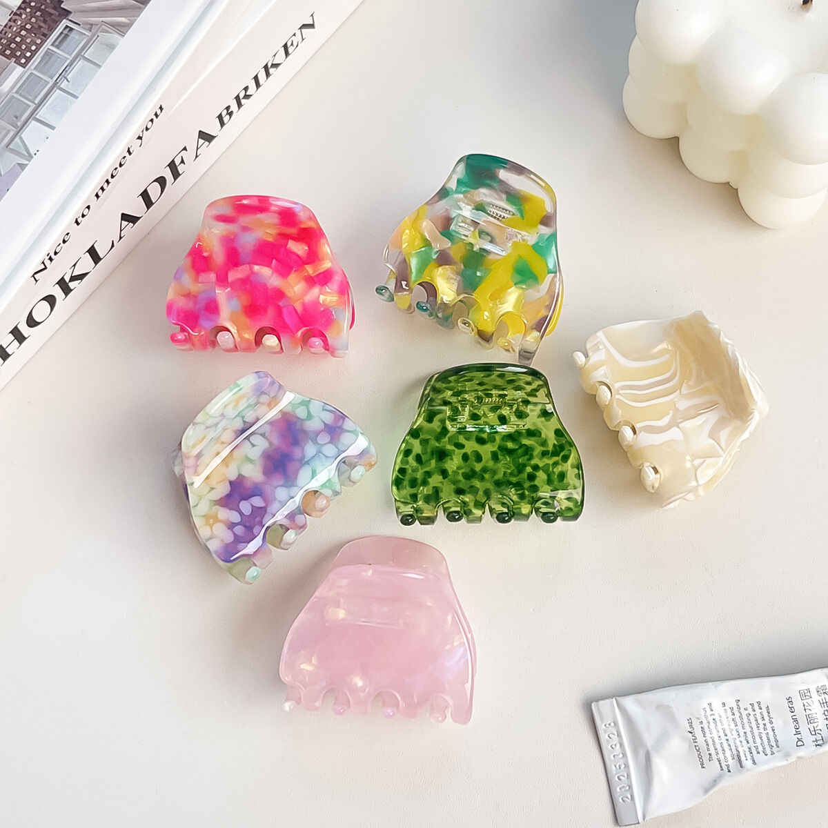 Simple Series Casual Leopard Print Mixed Color Gradient Color Acetate Hair Claws h5 Picture2