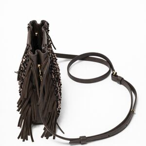 Evening Style Tassel Sequin Solid Color Tassel Premium Quality Pu Women's Square Bag h5 Picture4