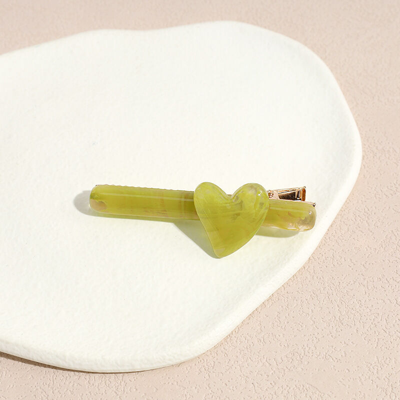 Simple Series Daily Heart Solid Color Gradient Color Resin Hair Clips