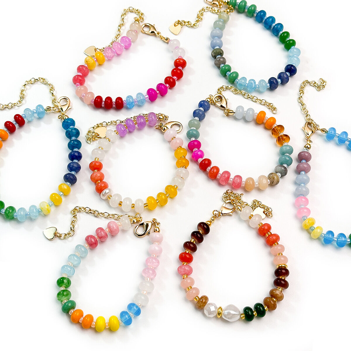 Bunte Perlen, Natursteine, Perlenarmbänder für Damen h5 Bild2