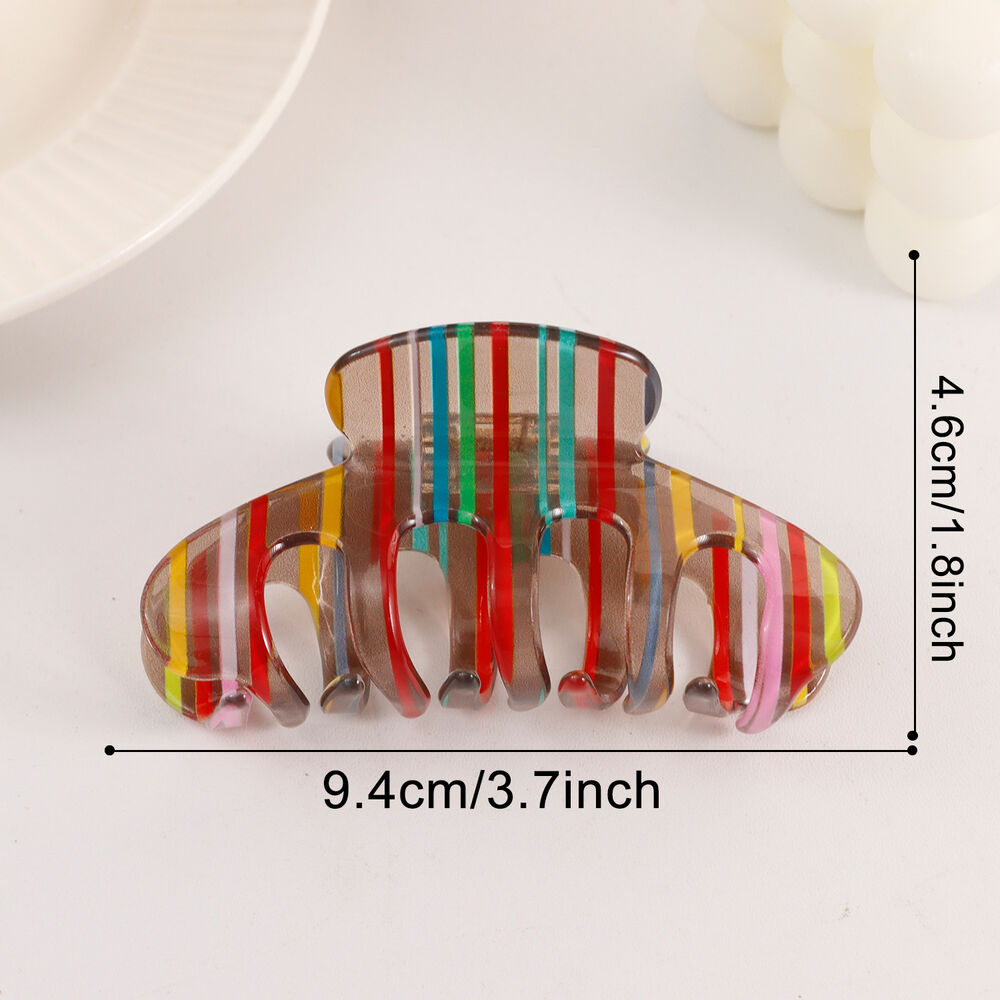 Eenvoudige serie casual strepen gemengde kleuren PVC haarklemmen
