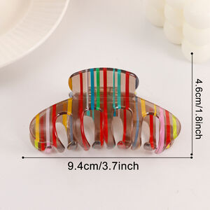 Eenvoudige serie casual strepen gemengde kleuren PVC haarklemmen h5