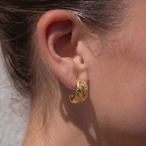 Simple Series Retro Irregular Shape Stainless Steel Waterproof Gold Color Women's Stud Earrings h5 Picture3