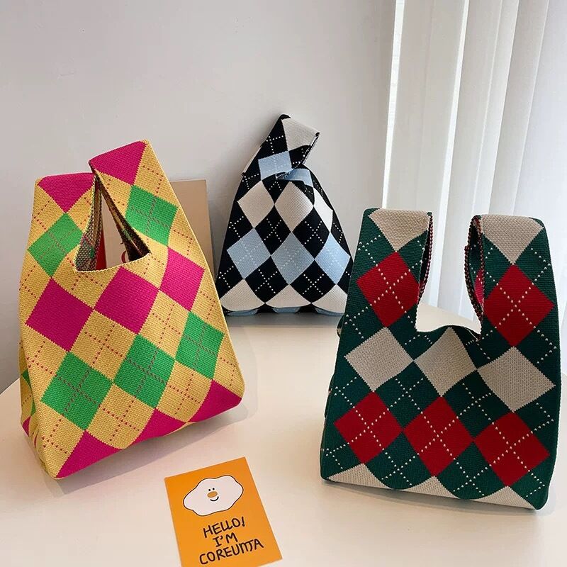 Casual Style Woven Flower Stripe Plaid Mixed Color Plant Lines Geometric Shape Polyester Women's Square Bag Picture4