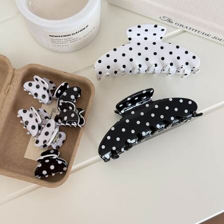 Simple Series Daily Solid Color Polka Dots Acetate Hair Claws 2