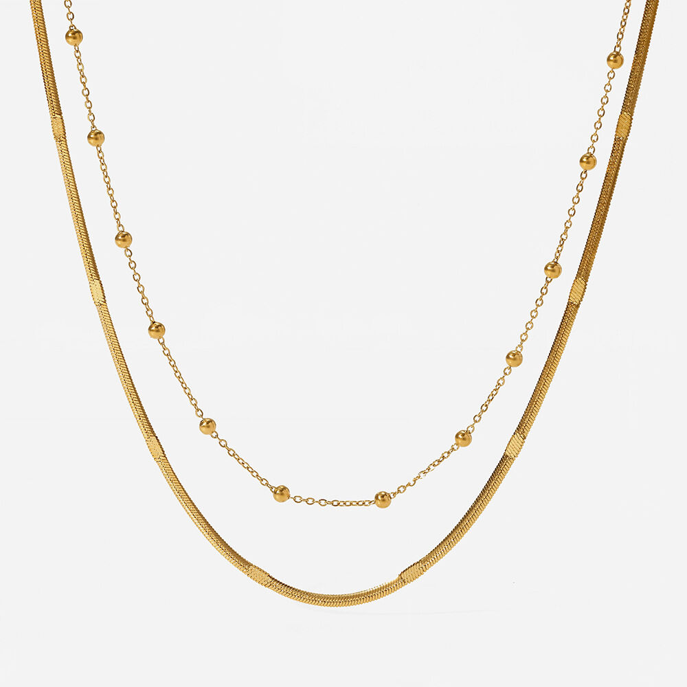 Daily Stainless Steel Waterproof Gold Color Women's Layered Necklaces h5Picture4