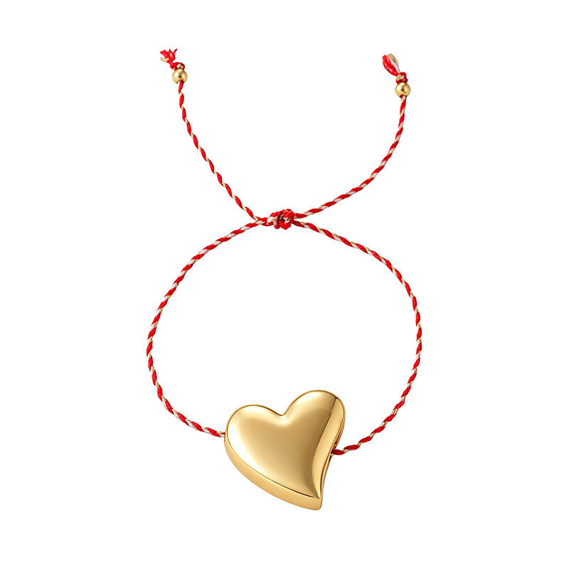 Simple Series Elegant Heart Woven Copper Gold Color Women's Braided Bracelets