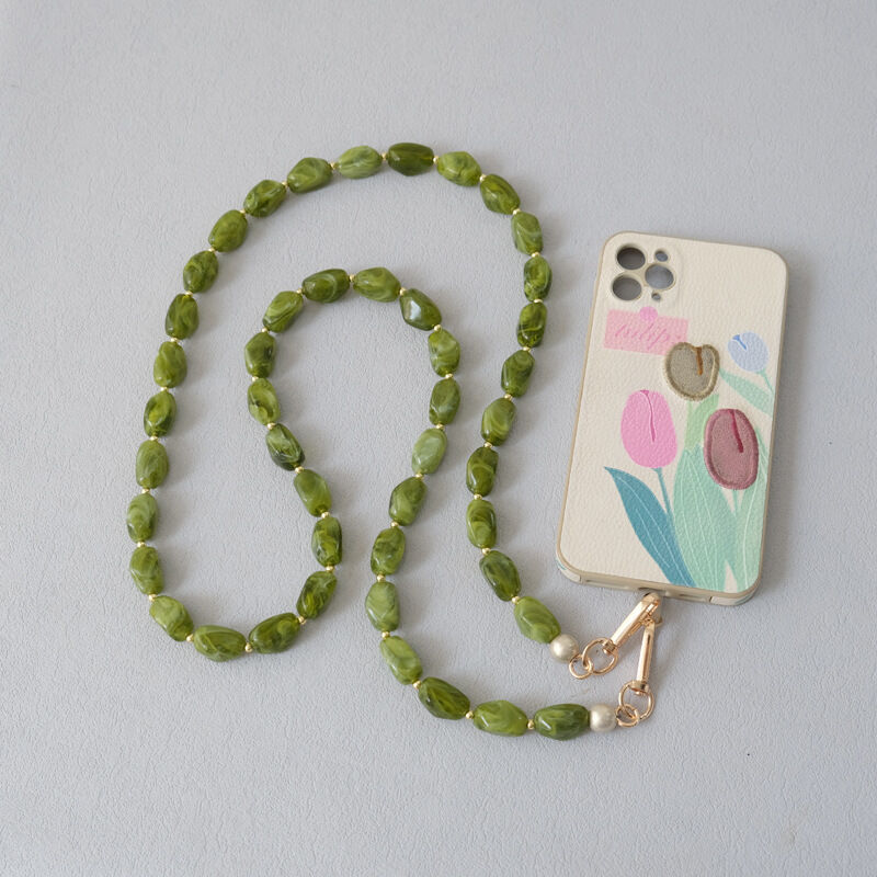Simple Series Casual Solid Color Beads Gradient Color Acrylic Phone & Bag Chain h5Picture5