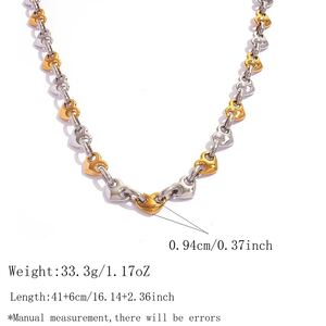 Simple Series Daily Heart Stainless Steel Waterproof Gold Color Women's Chain Necklaces h5