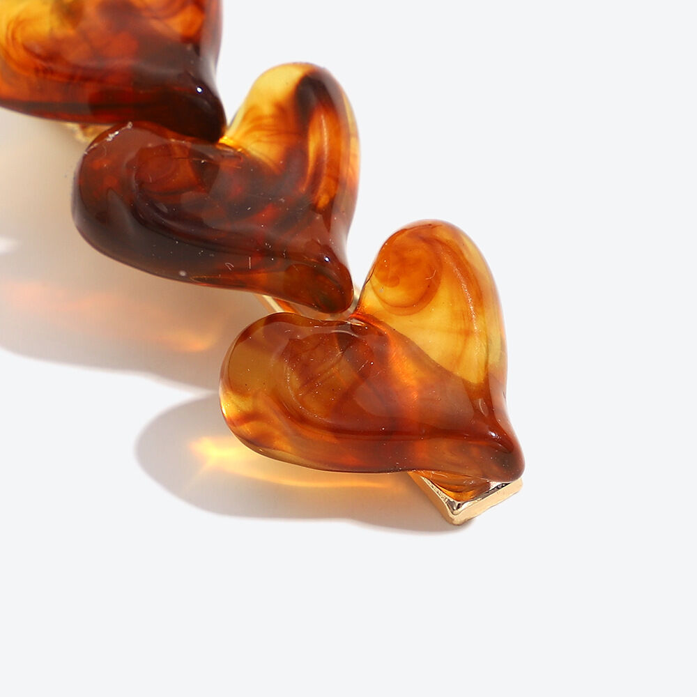 Romantic Series Retro Heart Solid Color Gradient Color Resin Hair Clips h5 Picture4