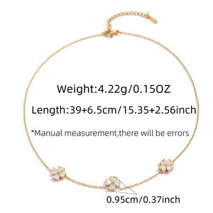 Colliers à maillons pour femmes Simple Series Daily Clover en acier inoxydable, couleur or, avec zircon, étanches h5