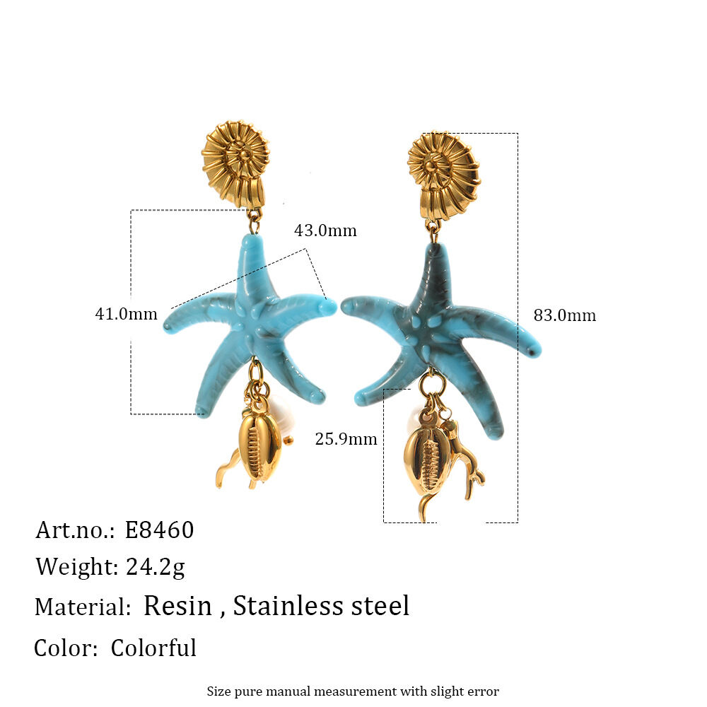 Boucles d'oreilles pendantes pour femme, collection romantique, forme irrégulière, en acier inoxydable, étanches, couleur or h5 