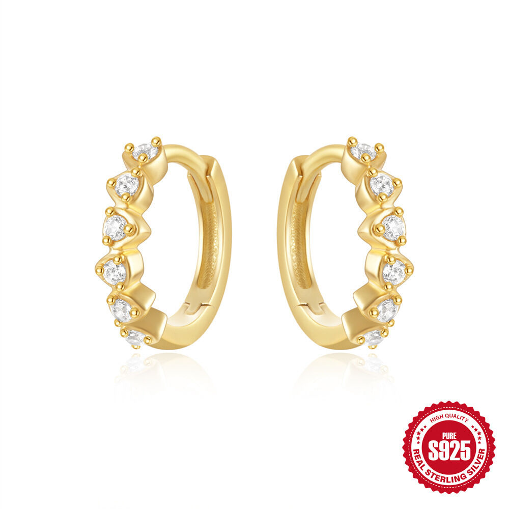 Orecchini da donna Simple Series Eleganti dalla forma irregolare Sole Luna Colore Oro Argento Sterling 925 