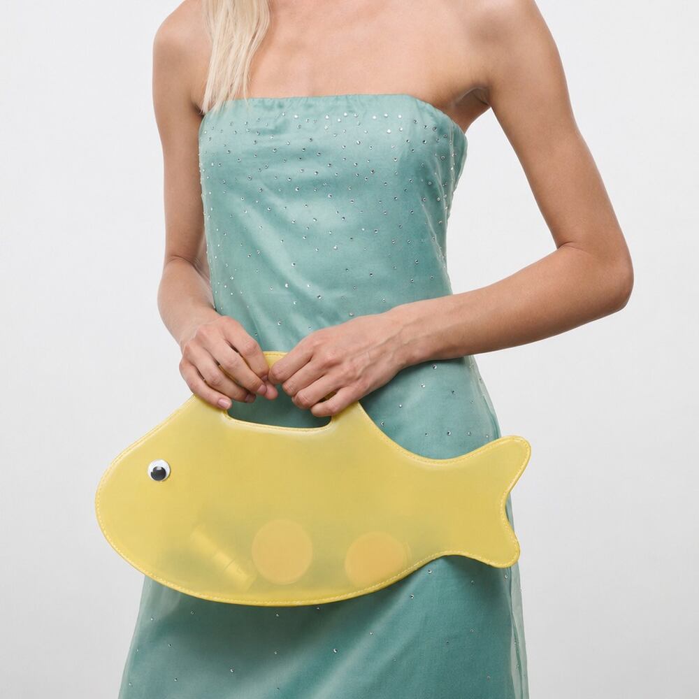 Sac à main femme style décontracté en PVC transparent uni à motif de poisson et d'océan Image2