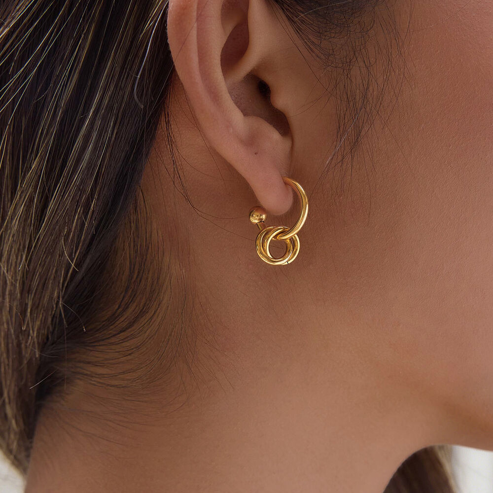 Luxurious Series Tassel Stainless Steel Waterproof Gold Color Rhinestone Women's Dangle Earrings Picture4
