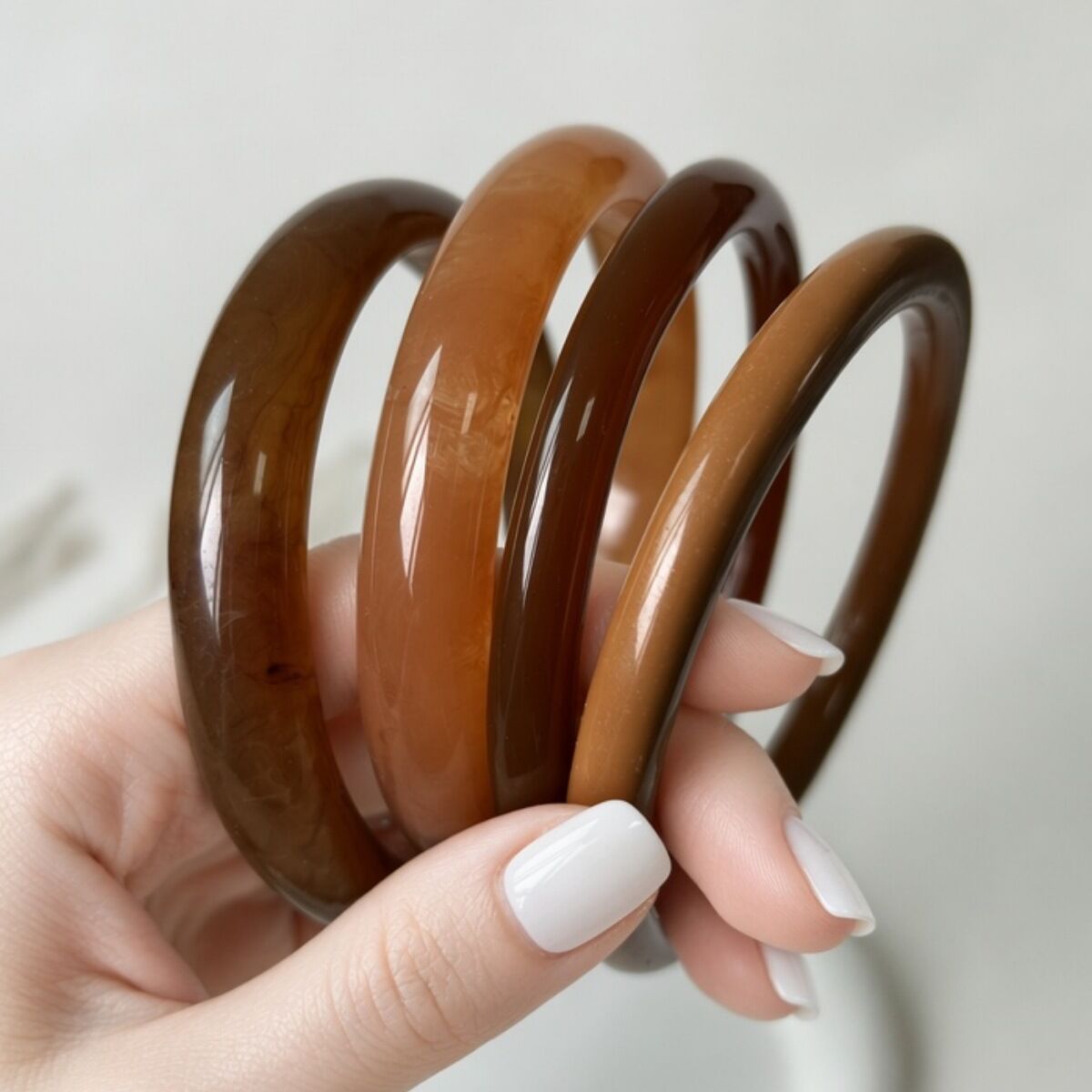 Conjuntos de pulseras de resina con degradado de color para mujer 