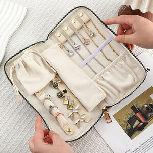 Bolsas de joyería elegantes de tela tejida rectangular de la serie Luxury Series h5 Imagen2