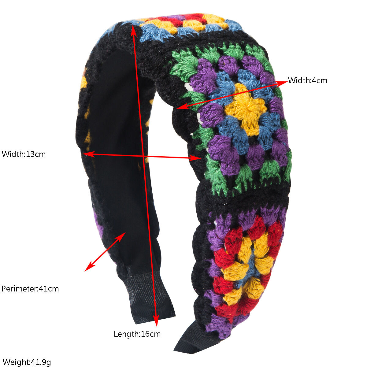 Ethnic Series Casual Flower Patchwork Mixed Color Woven Fabric Hair Bands h5 Picture3