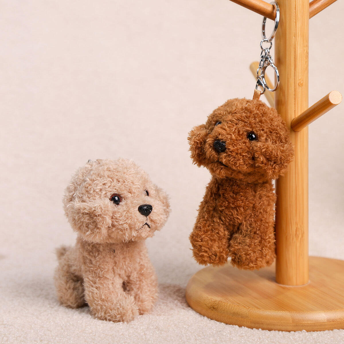 Simple Series Cute Animal Teddy Dog Solid Color Fabric Bag Charms