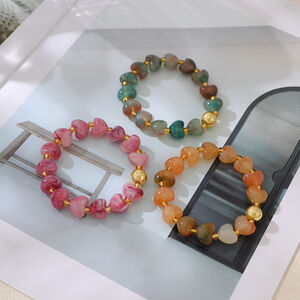 Pulseras De Cuentas De Resina Con Forma De Corazón Para Mujer h5 Imagen4
