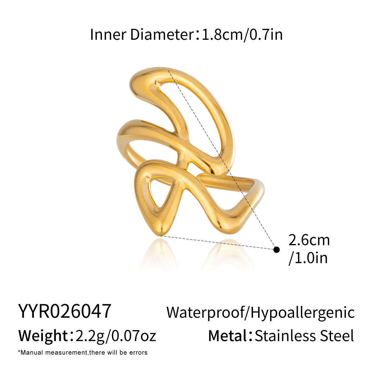 Minimalistische Ringe aus Edelstahl, wasserdicht, goldfarben, für den täglichen Gebrauch h5 