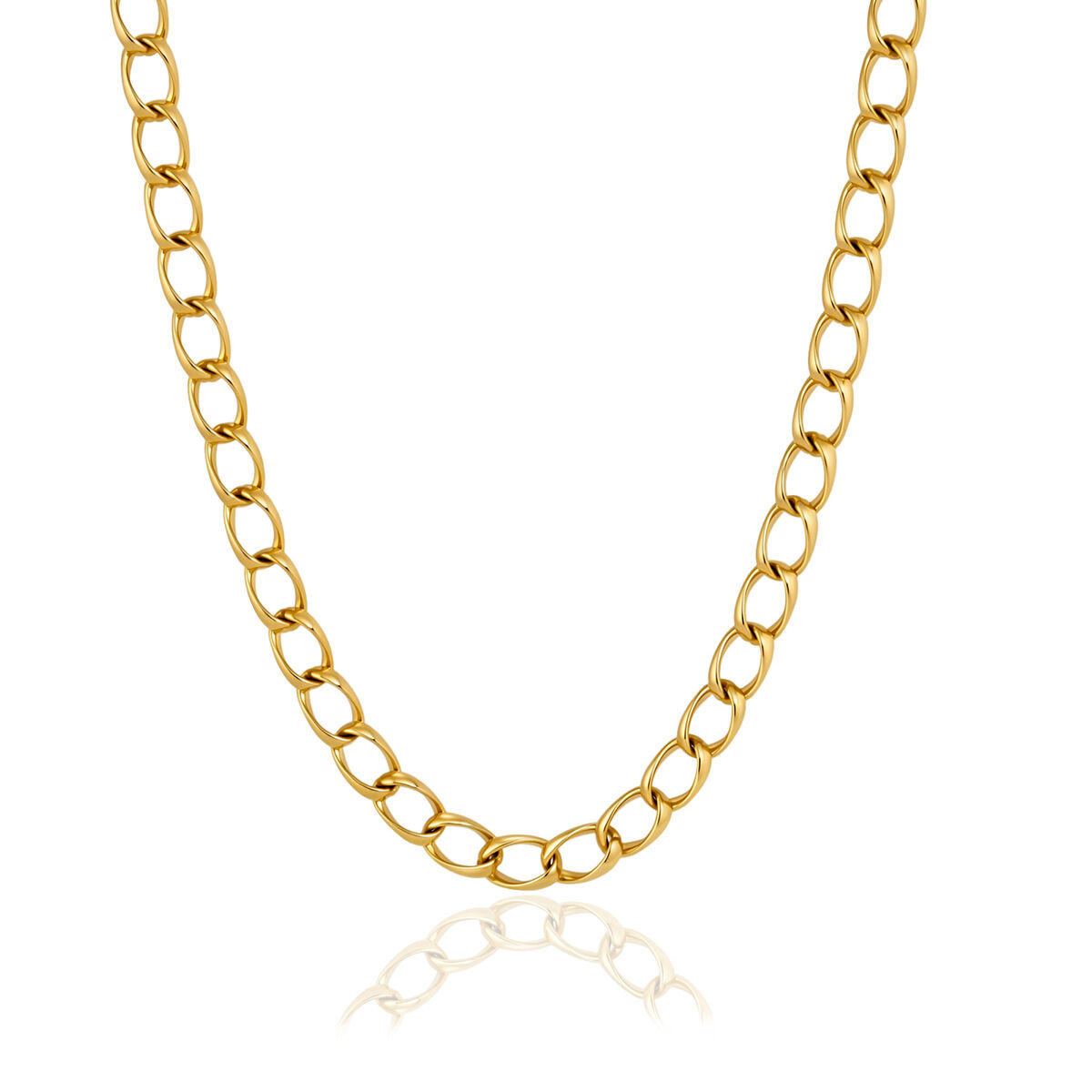 Simple Series Daily Chain Circle Edelstahl Wasserdicht Goldfarbene Damenanhänger-Halskette Bild4