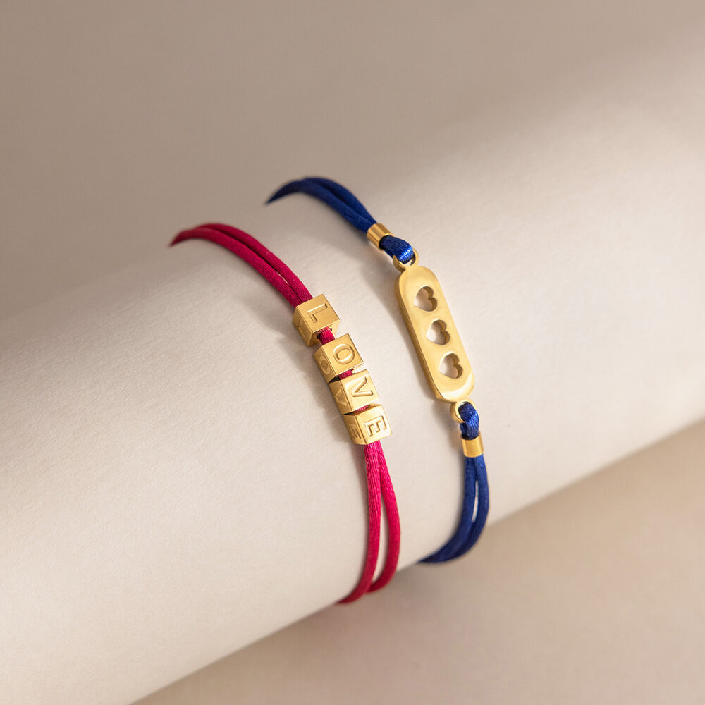 Simple Series Sweet Letter Stainless Steel Waterproof Gold Color Women's Braided Bracelets Picture4