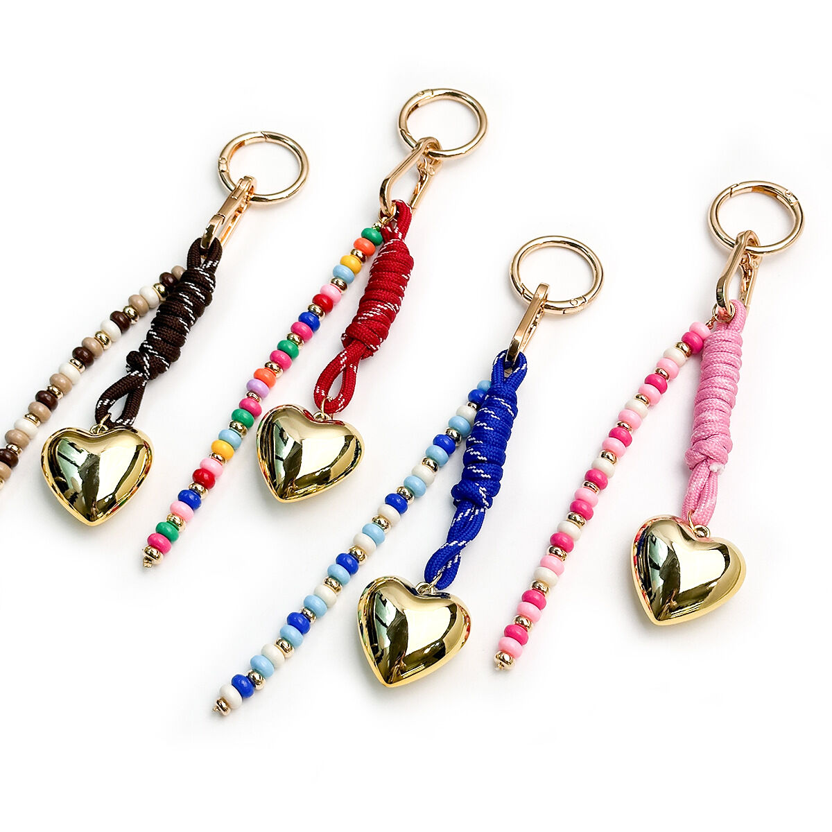 Collection Romantique - Perles Torsadées Quotidiennes en Corde Tressée de Couleurs Assorties - Breloques pour Sacs