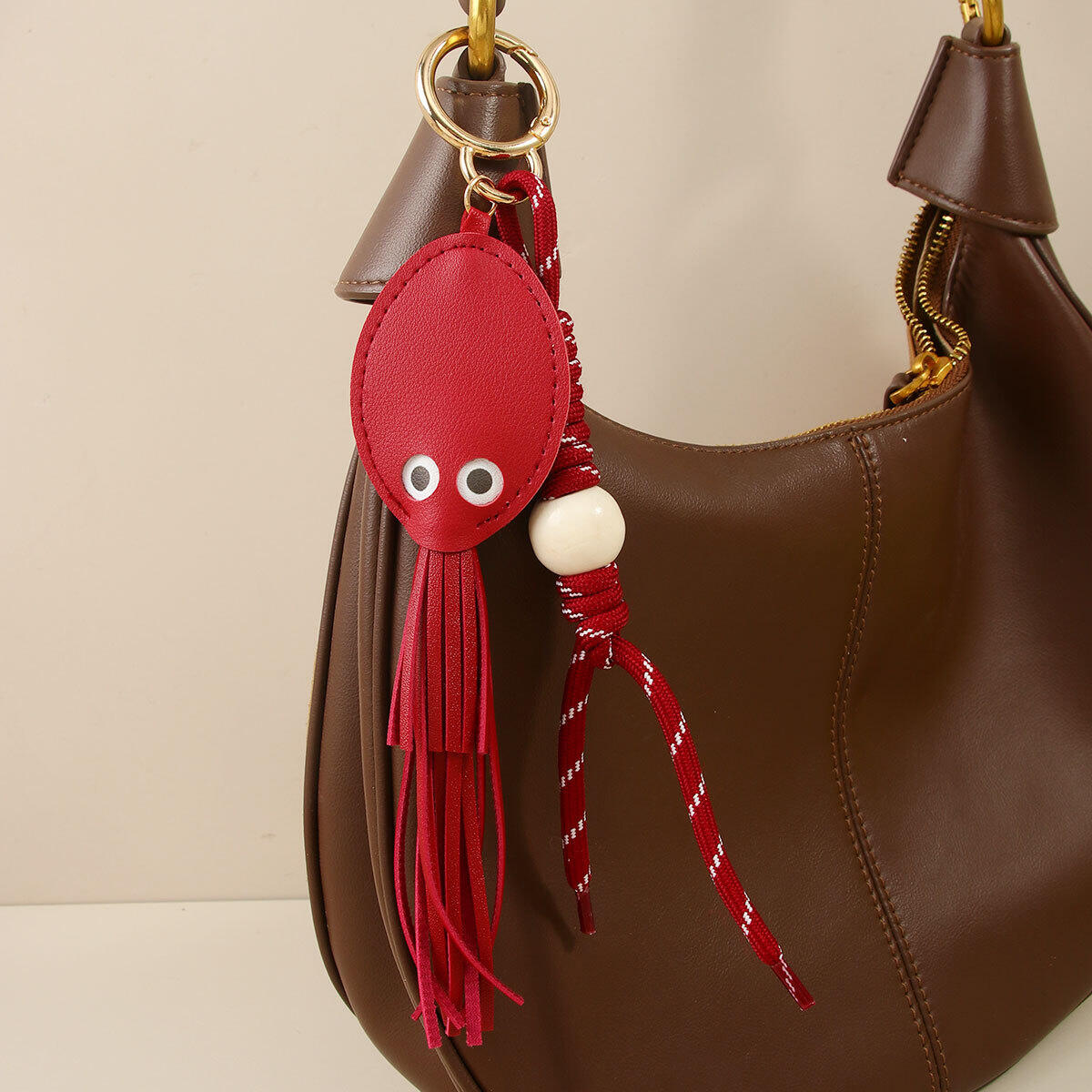 Simple Series Natural Animal Octopus Twist Oceanic Style Tassel Premium Quality Pu Bag Charms 2