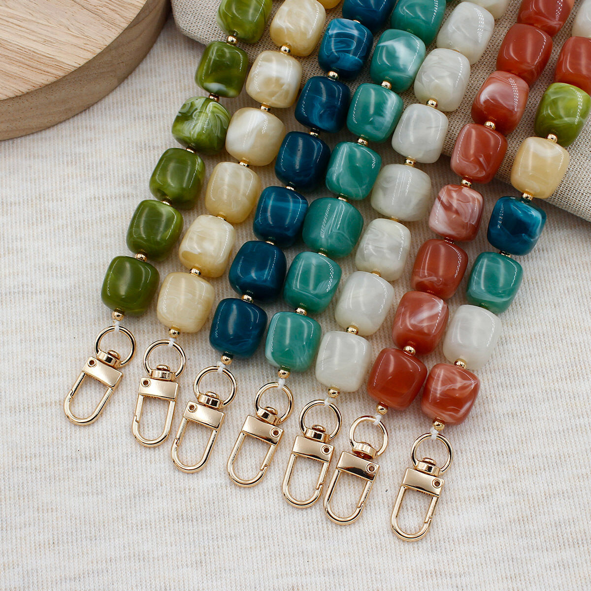 Simple Series Retro Beads Mixed Color Gradient Color Acrylic Phone & Bag Chain Picture4