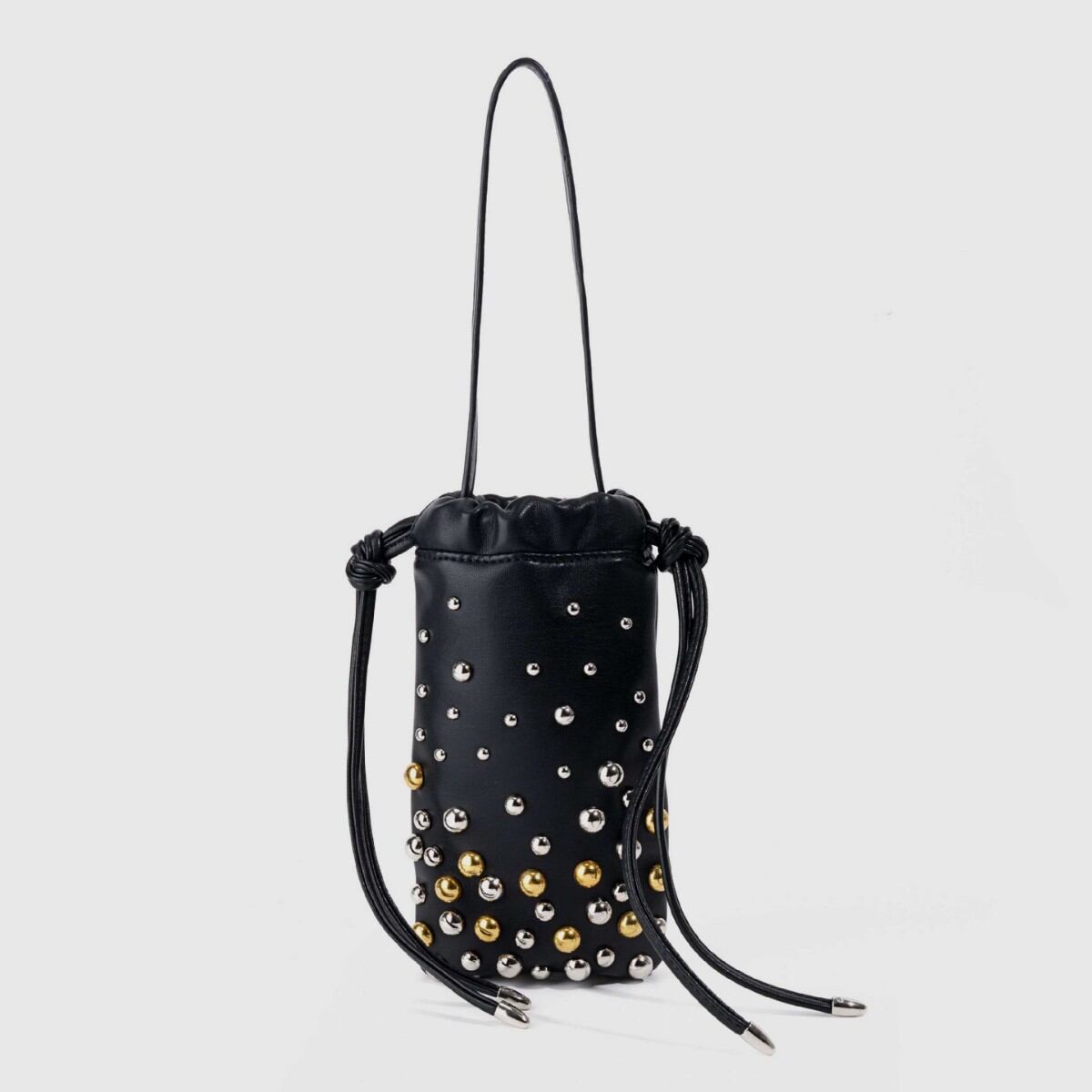 Streetwear Style Studded Rivet Pu Women's Bucket Bag