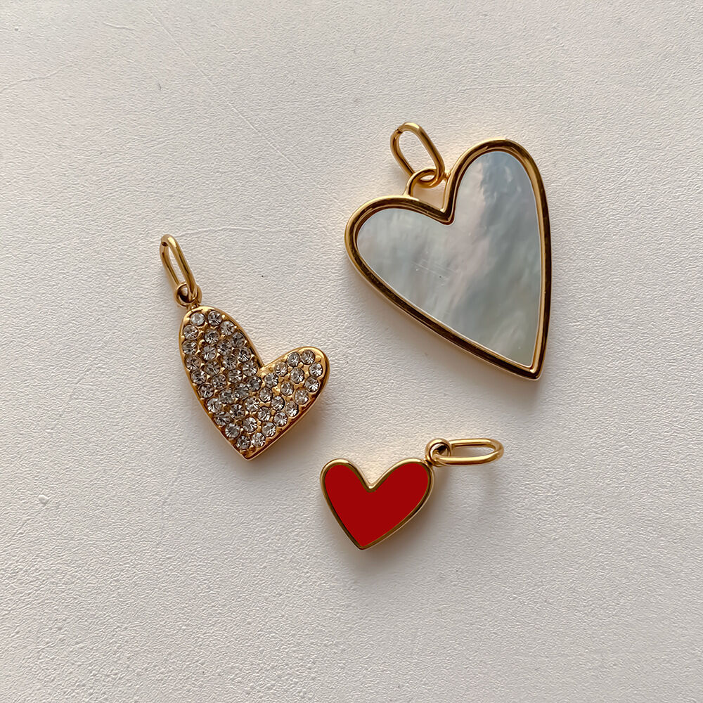 Simple Series DIY Cute Heart Stainless Steel Waterproof Gold Color Women's Pendants Picture4