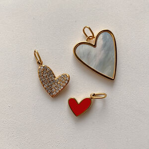 Simple Series DIY Cute Heart Stainless Steel Waterproof Gold Color Women's Pendants h5 Picture4