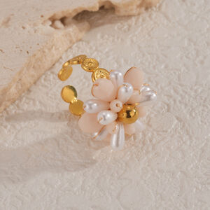 Romantische Serie: Statement-Ringe mit süßen Blumen und Kristallen h5 Bild2