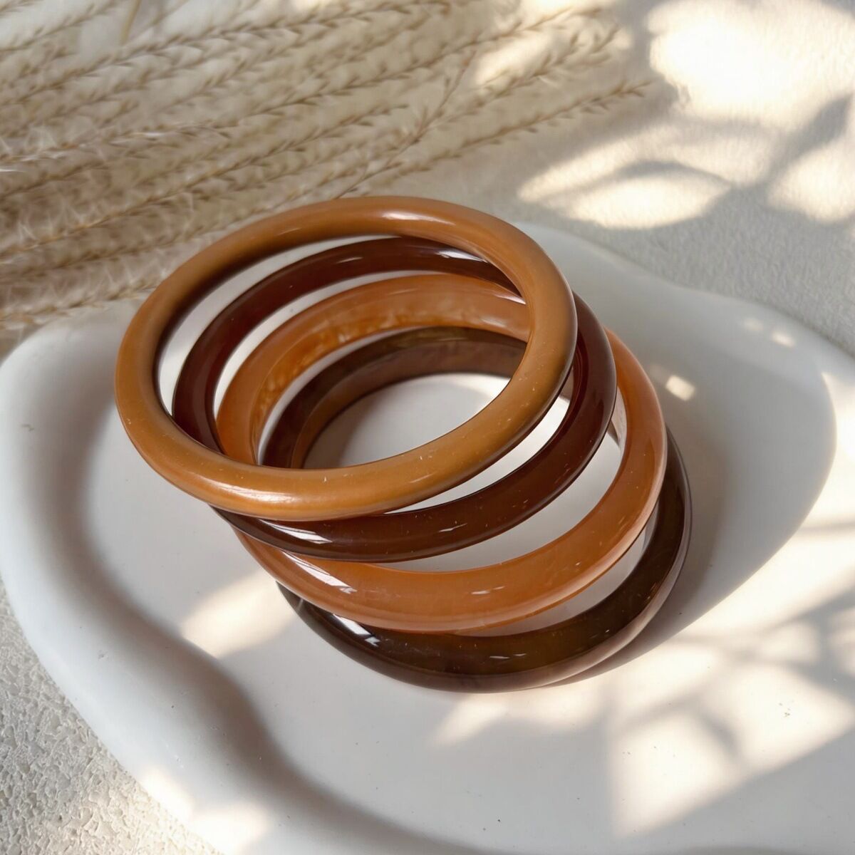 Conjuntos de pulseras de resina con degradado de color para mujer Imagen5