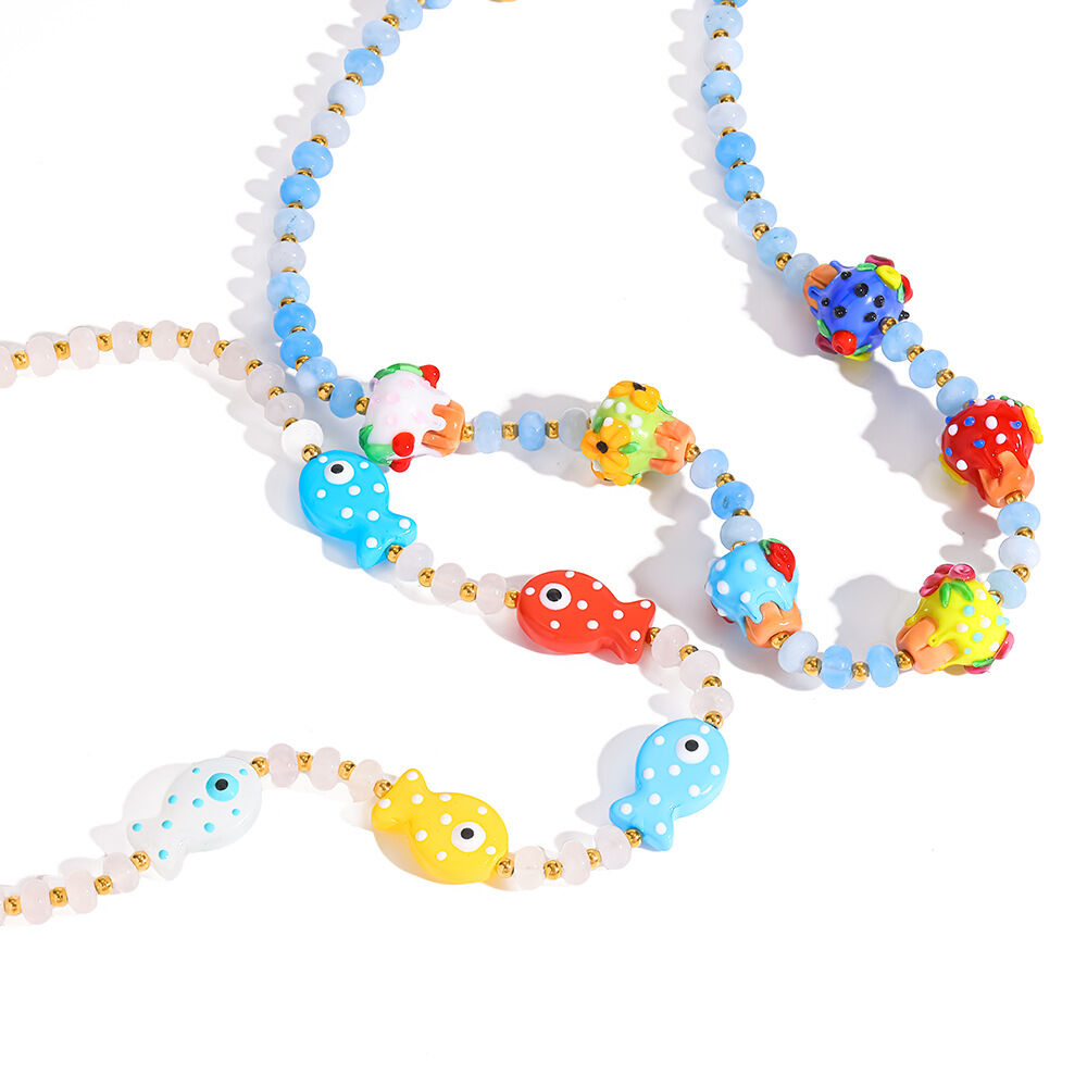 Einfache Serie – Tägliche Tier- und Obst-Halsketten aus wasserdichtem Edelstahl in Goldfarbe für Damen h5 Bild4