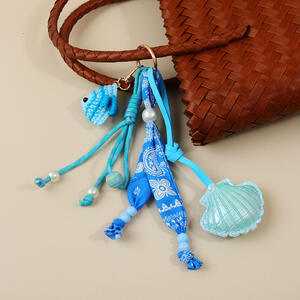 Eenvoudige serie tashangers van geweven stof met natuurlijke twist, oceaanstijl, vis- en paisley-patroon. h5 Afbeelding5
