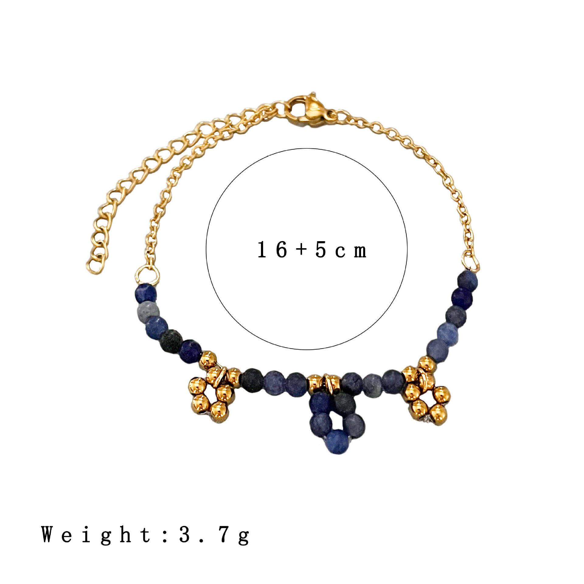 Serie Romantica, Set di collane da donna con perline a forma di fiore, pietre naturali e acciaio inossidabile impermeabile h5 Immagine4