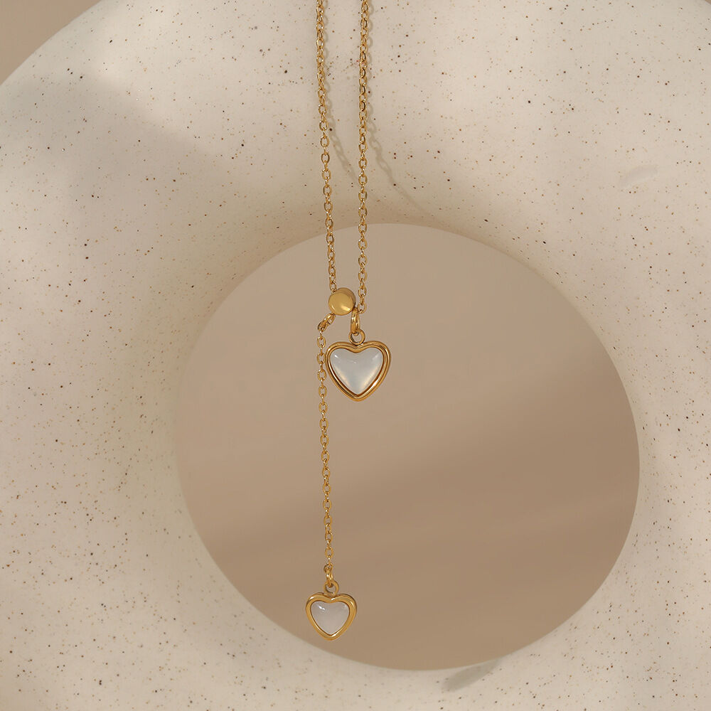 Simple Series Heart Stainless Steel Waterproof Gold Color Women's Pendant Necklaces Picture2