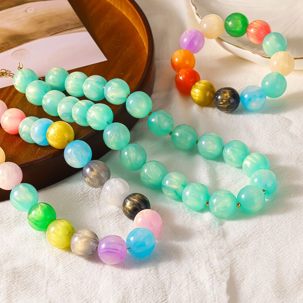 Conjuntos de joyería acrílica para mujer de la serie Simple Fresh Daily con degradado de color. Imagen3