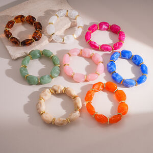 Romantic Series Daily Irregular Shape Beads Acrylic Women's Beaded Bracelets h5 Picture2