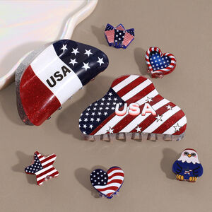 Ethnic Series Sports Heart Stripe Star Birds Geometric Shape Plastic Hair Clips h5 Picture3