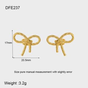 Simple Series Daily Bow Knot Geometric Shape Stainless Steel Waterproof Women's Stud Earrings h5