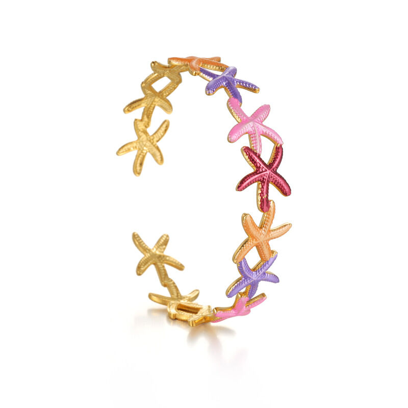 Vacation Oceanic Style Starfish Stainless Steel Waterproof Women's Cuff Bracelets Picture3