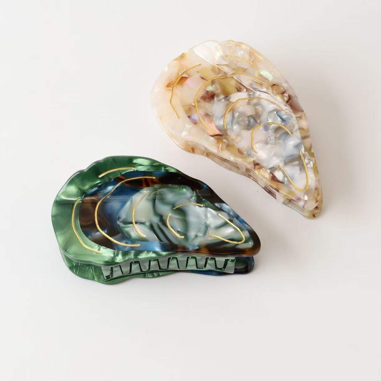 Simple Series Natuurlijke effen kleur Oceanische stijl Schelpkleurverloop Acetaat Haarklauwen